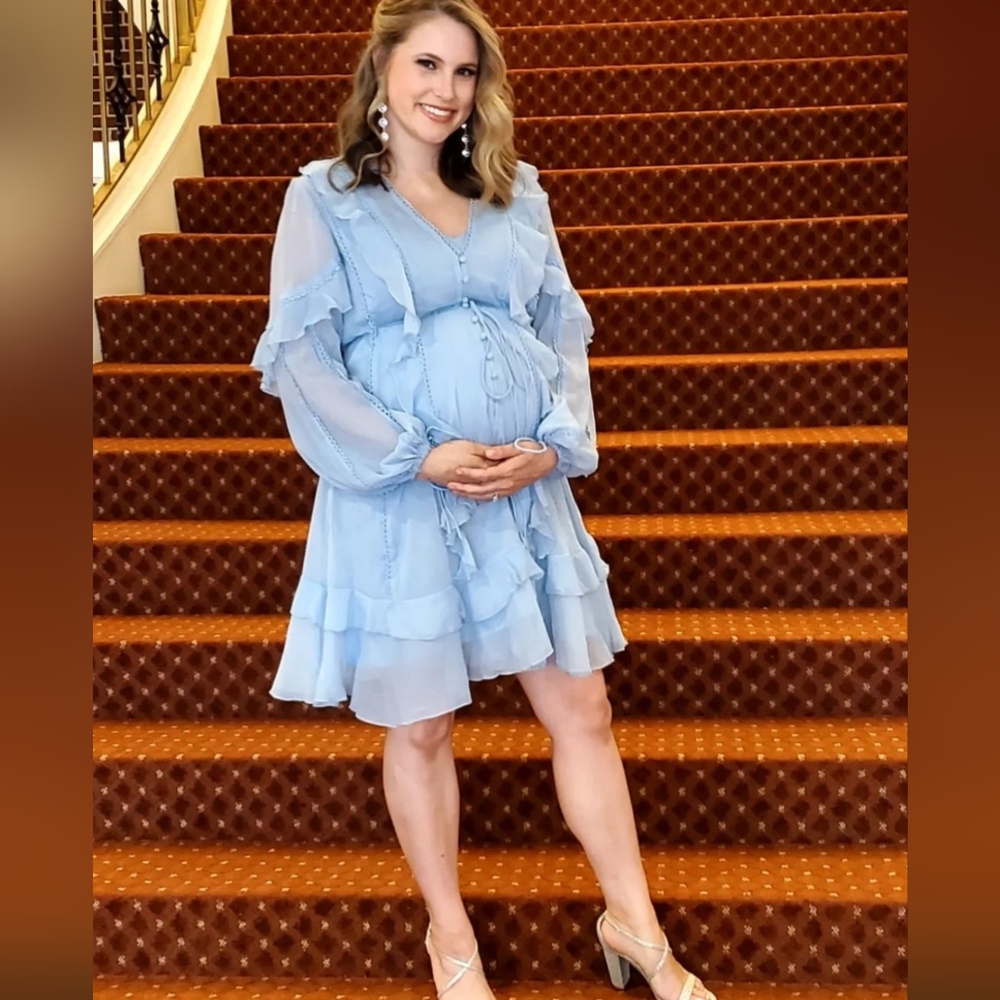 Asos light blue maternity dress size 12